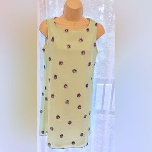 Fantastic little turquoise shift dress with metallic polka dots